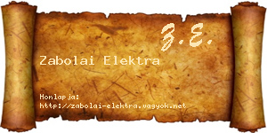 Zabolai Elektra névjegykártya